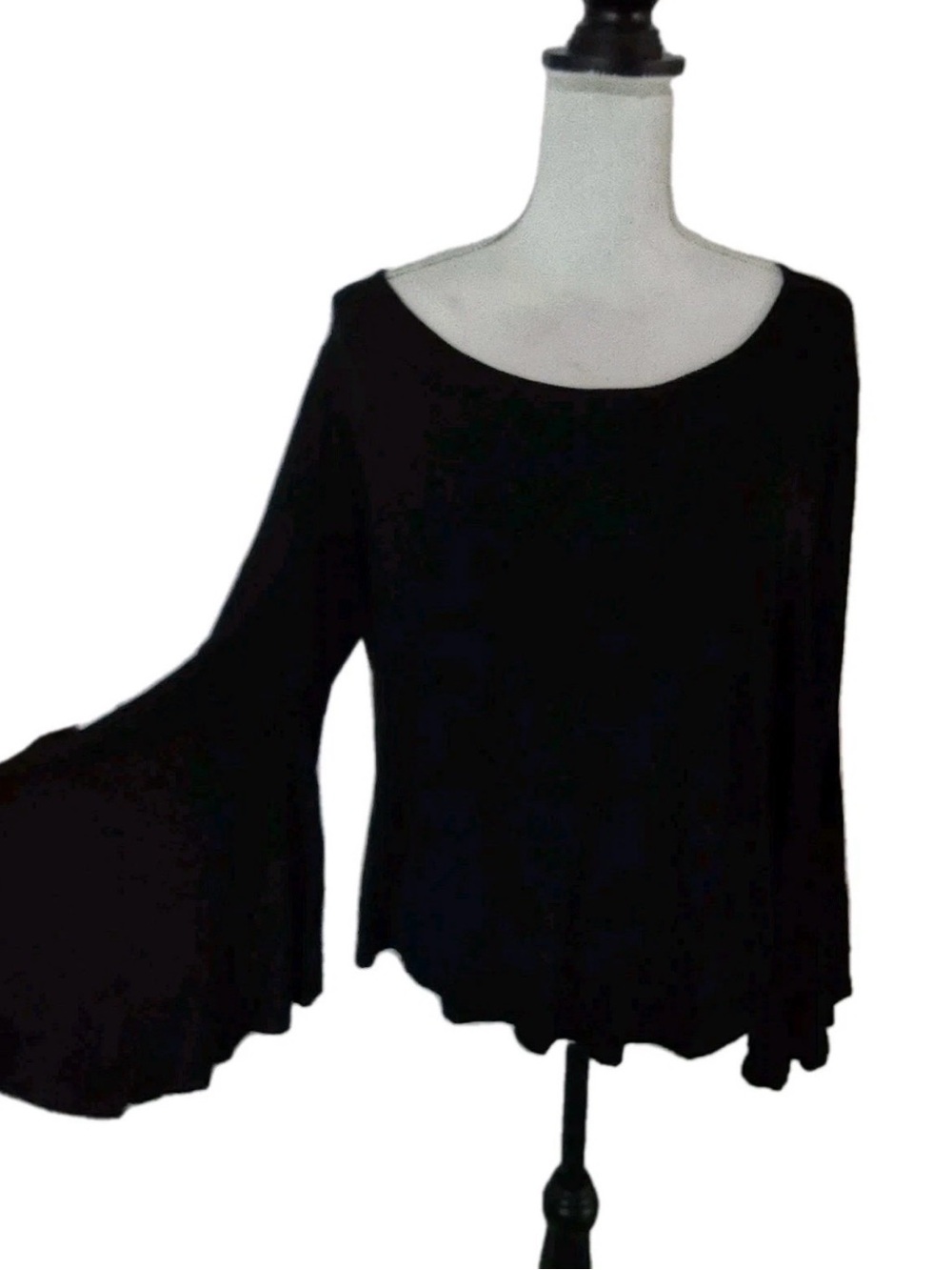 Black 7 For All Mankind Long-Sleeve Bell Women's Top New